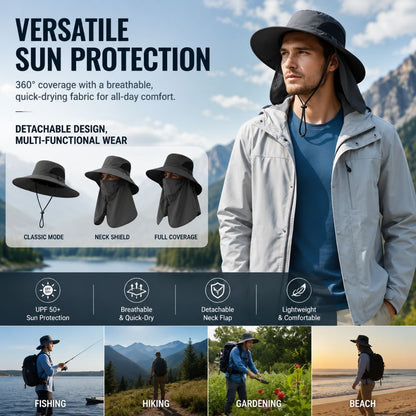 ☀️ SUMMER SALE 50% OFF 🔥 UPF 50+ Sun Protection Hat With Full Face & Neck Coverage