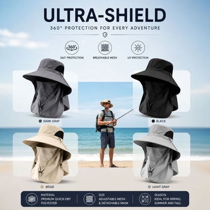 ☀️ SUMMER SALE 50% OFF 🔥 UPF 50+ Sun Protection Hat With Full Face & Neck Coverage